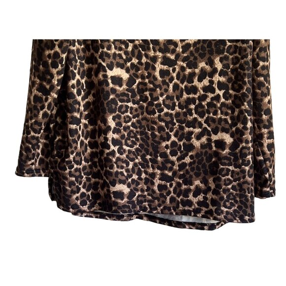 Per Se Womens Animal Print Long Sleeve Top 1X Soft Artsy Plus Size Comfy - Picture 3 of 6
